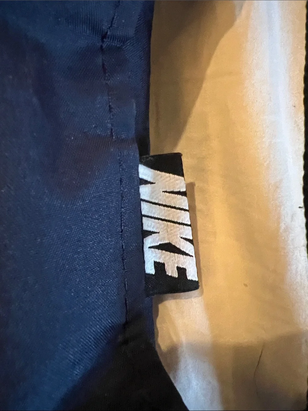 Nike Blue and Black Drawstring Gym Sack with White Swoosh